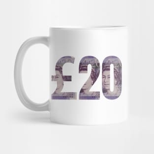 £20 British Pound Sterling Banknote Note Bill Purple Paper Money Mug